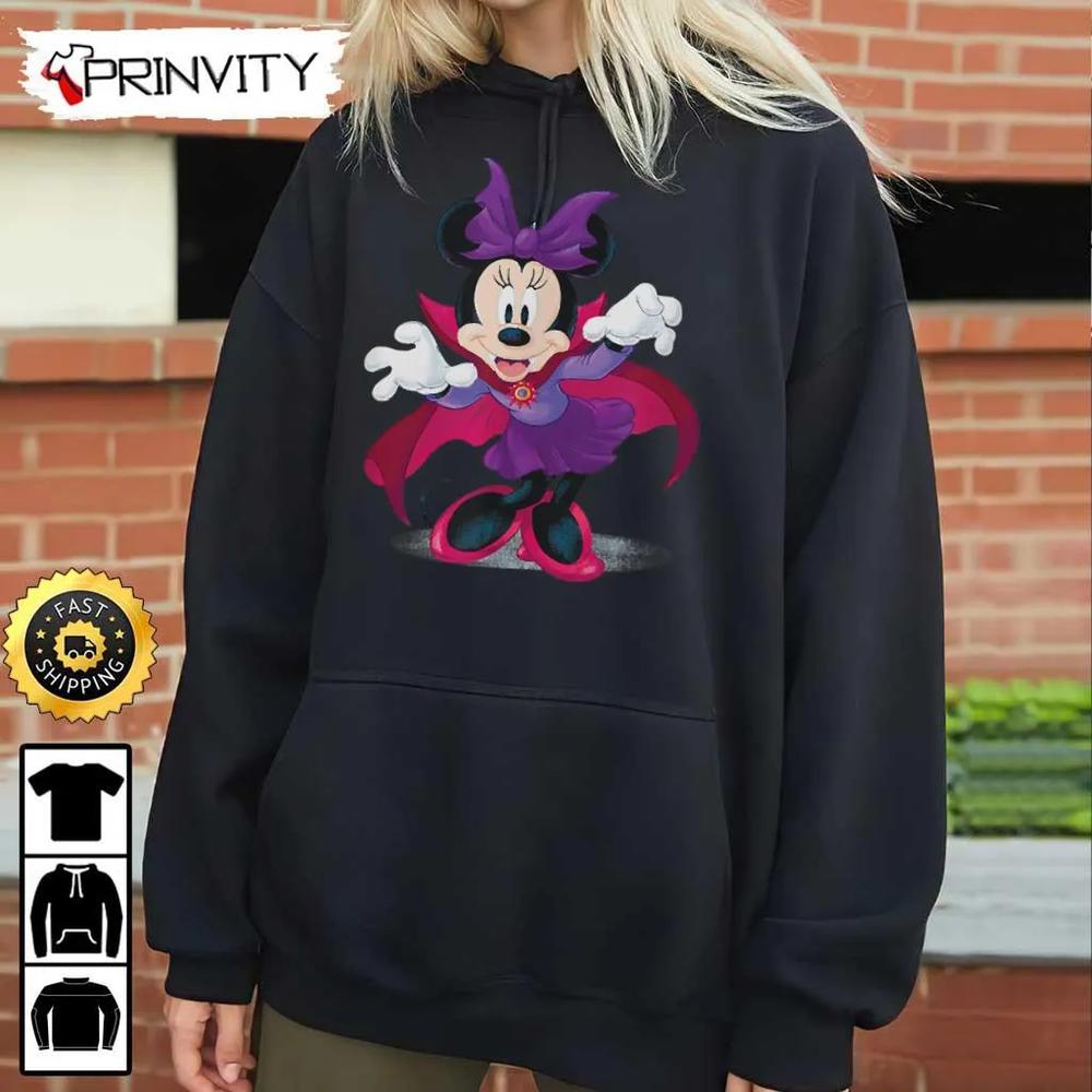 Minnie Mouse Vampire Halloween Sweatshirt, Walt Disney, Gift For Halloween, Unisex Hoodie, T-Shirt, Long Sleeve - Prinvity