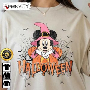 Minnie Mouse Witch Halloween Pumpkin Sweatshirt, Walt Disney, Gift For Halloween, Unisex Hoodie, T-Shirt, Long Sleeve - Prinvity