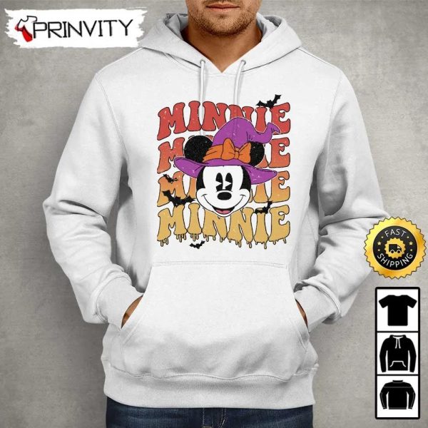 Minnie Mouse Witch Halloween Sweatshirt, Walt Disney, Gift For Halloween, Unisex Hoodie, T-Shirt, Long Sleeve – Prinvity