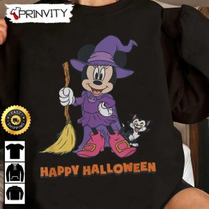 Minnie Mouse Witch Happy Halloween Sweatshirt Walt Disney Gift For Halloween Unisex Hoodie T Shirt Long Sleeve Prinvity 2
