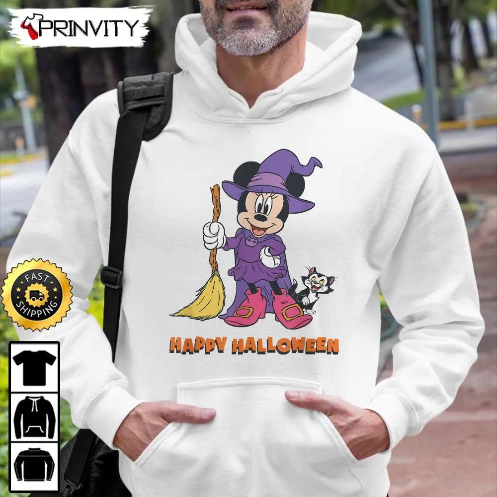Disney Halloween Minnie Mouse Witch Minnie Mouse Witch Happy Halloween Sweatshirt, Walt Disney, Gift For Halloween, Unisex Hoodie, T-Shirt, Long Sleeve - Prinvity