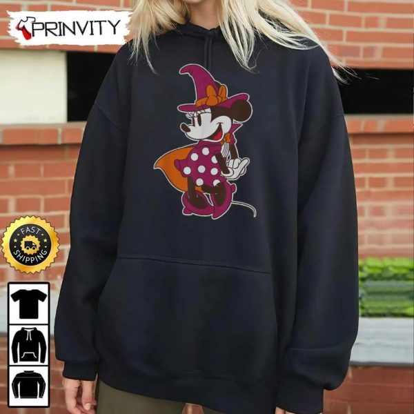 Minnie Mouse In Witch Halloween Sweatshirt, Walt Disney, Gift For Halloween, Unisex Hoodie, T-Shirt, Long Sleeve – Prinvity