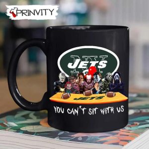 New York Jets Horror Movies Halloween Mug, Size 11oz & 15oz, You Can't Sit With Us, Gift For Halloween, New York Jets Club National Football League - Prinvity