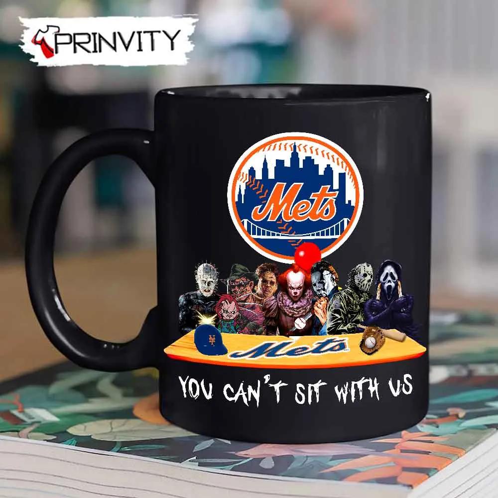 New York Mets Horror Movies Halloween Mug, Size 11oz & 15oz, You Can't Sit With Us, Gift For Halloween, New York Mets Club Major League Baseball - Prinvity