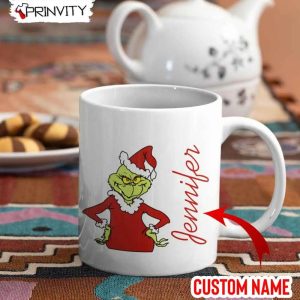 Personalization Merry Grinchmas Coffee Mugs, Custom Name Mugs Size 11oz & 15oz, Movies Christmas, Merry Grinch Mas, Best Christmas Gifts For You 2022, Happy Holidays - Prinvity
