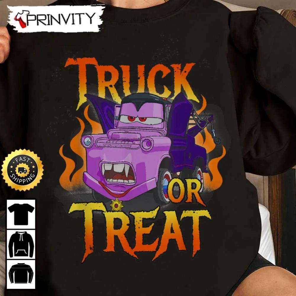 Pixar Cars Halloween Vampire Truck Or Treat Sweatshirt, Walt Disney, Gift For Halloween, Unisex Hoodie, T-Shirt, Long Sleeve - Prinvity