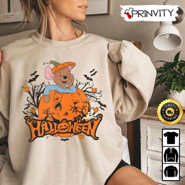 Roo Winnie The Pooh Characters Disney Halloween Pumpkin Sweatshirt, Walt Disney, Gift For Halloween, Unisex Hoodie, T-Shirt, Long Sleeve – Prinvity