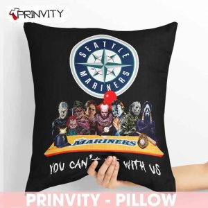 Seattle Mariners Horror Movies Halloween Pillow, You Can't Sit With Us, Gift For Halloween, Seattle Mariners Club Major League Baseball, Size 14”x14”, 16”x16”, 18”x18”, 20”x20” - Prinvity
