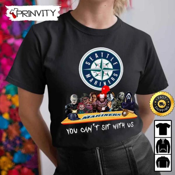 Seattle Mariners Horror Movies Halloween Sweatshirt, You Can’t Sit With Us, Gift For Halloween, Major League Baseball, Unisex Hoodie, T-Shirt, Long Sleeve – Prinvity