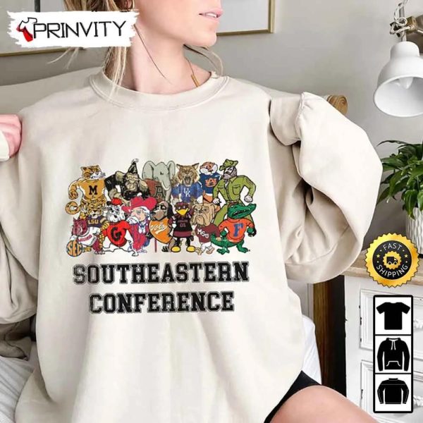Southeastern Conference Sec Retro Sweatshirt, Lsu, Sec Unisex Mascot, Sorority, Plus Size, Bama Lsu Vols, Unisex Hoodie, T-Shirt, Long Sleeve, Tank Top – Prinvity