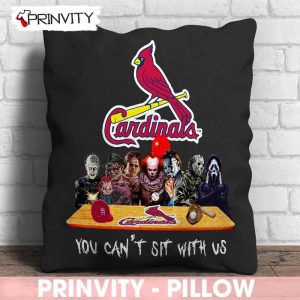 St. Louis Cardinals Horror Movies Halloween Pillow, You Can't Sit With Us, Gift For Halloween, St. Louis Cardinals Club Major League Baseball, Size 14”x14”, 16”x16”, 18”x18”, 20”x20” - Prinvity
