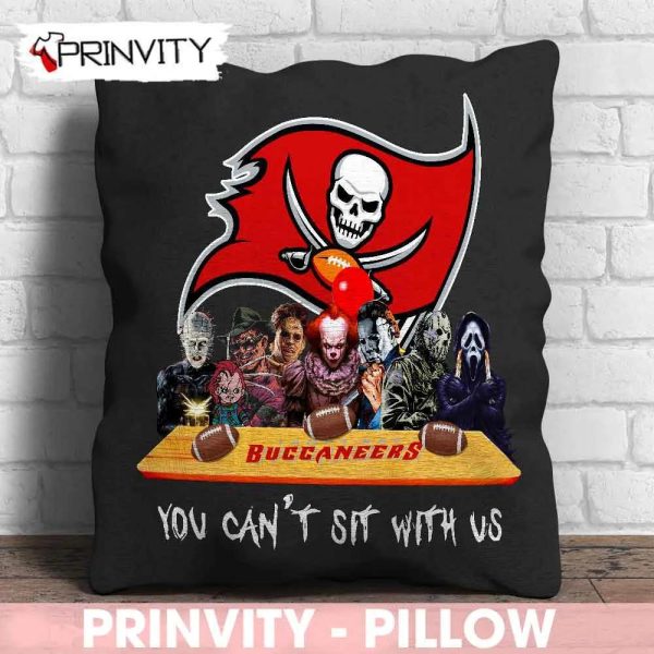 Tampa Bay Buccaneers Horror Movies Halloween Pillow, You Can’t Sit With Us, Gift For Halloween, National Football League, Size 14”x14”, 16”x16”, 18”x18”, 20”x20” – Prinvity