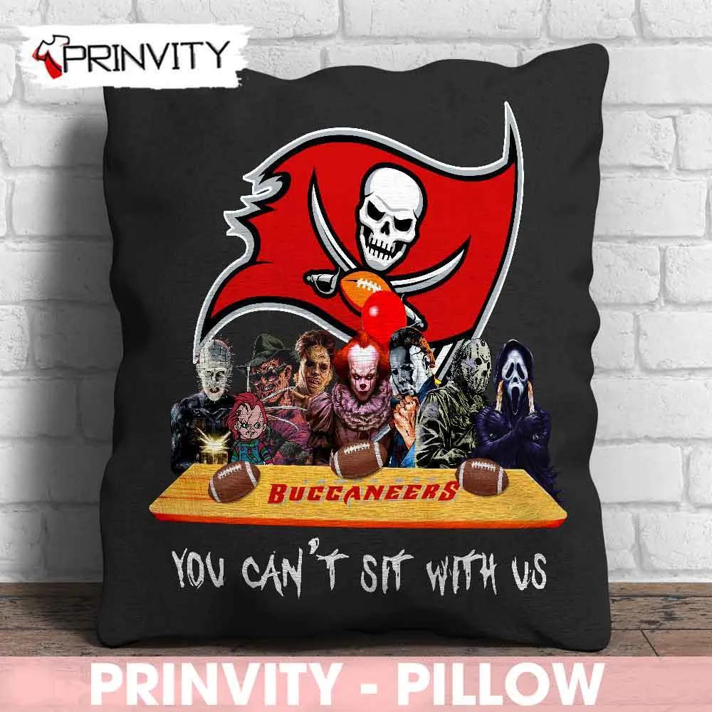 Tampa Bay Buccaneers Horror Movies Halloween Pillow, You Can't Sit With Us, Gift For Halloween, National Football League, Size 14”x14”, 16”x16”, 18”x18”, 20”x20” - Prinvity