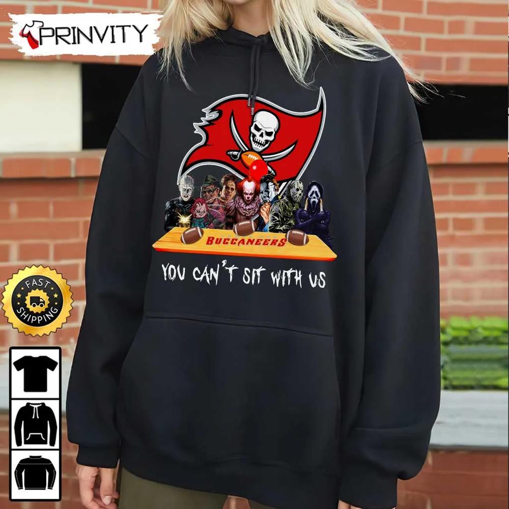 Tampa Bay Buccaneers Horror Movies Halloween Sweatshirt, You Can't Sit With Us, Gift For Halloween, National Football League, Unisex Hoodie, T-Shirt, Long Sleeve - Prinvity