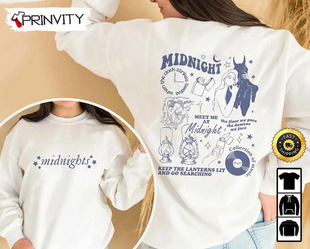 Taylor Meet Me At Midnight Double-Sided Sweatshirt, Taylor New Album Midnight, Midnight New Album 2022, Unisex Hoodie, T-Shirt, Long Sleeve, Tank Top - Prinvity