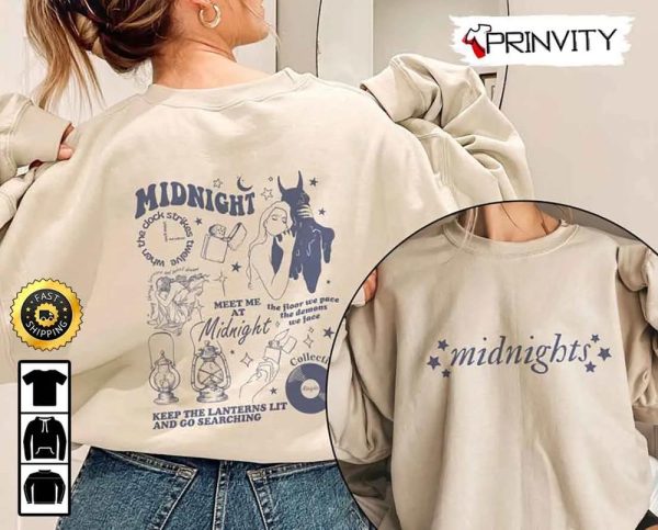 Taylor Meet Me At Midnight Double-Sided Sweatshirt, Taylor New Album Midnight, Midnight New Album 2022, Unisex Hoodie, T-Shirt, Long Sleeve, Tank Top – Prinvity