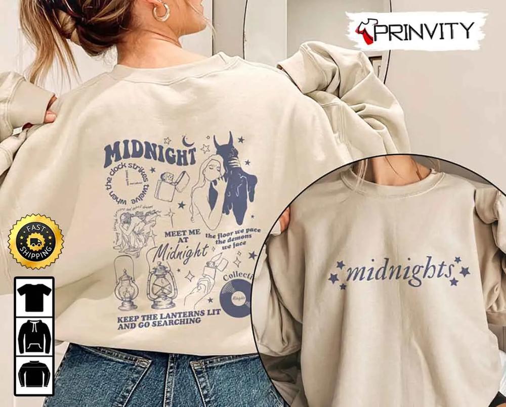Taylor Meet Me At Midnight Double-Sided Sweatshirt, Taylor New Album Midnight, Midnight New Album 2022, Unisex Hoodie, T-Shirt, Long Sleeve, Tank Top - Prinvity