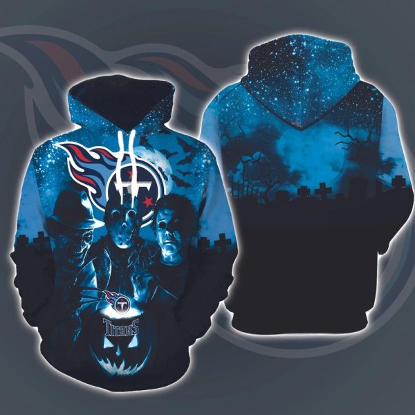 Tennessee Titans Horror Movies Halloween 3D Hoodie All Over Printed, National Football League, Michael Myers, Jason Voorhees, Freddy Krueger, Gift For Halloween – Prinvity