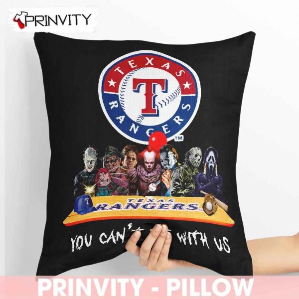 Texas Rangers Horror Movies Halloween Pillow, You Can’t Sit With Us, Gift For Halloween, Texas Rangers Club Major League Baseball, Size 14”x14”, 16”x16”, 18”x18”, 20”x20” – Prinvity