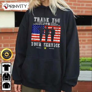 Thank You For Your Services Patriotic Hoodie 4th of July Thank You For Your Service Patriotic Veterans Day Unisex Sweatshirt T Shirt Long Sleeve Prinvity 5