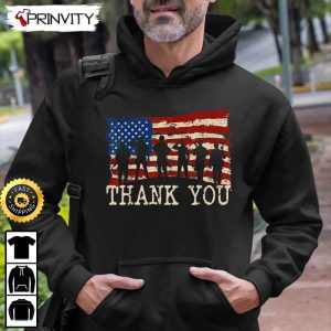 Thank You Veteran Hero Happy Veterans Day Hoodie 4th of July Thank You For Your Service Patriotic Veterans Day Unisex Sweatshirt T Shirt Long Sleeve Prinvirty 1
