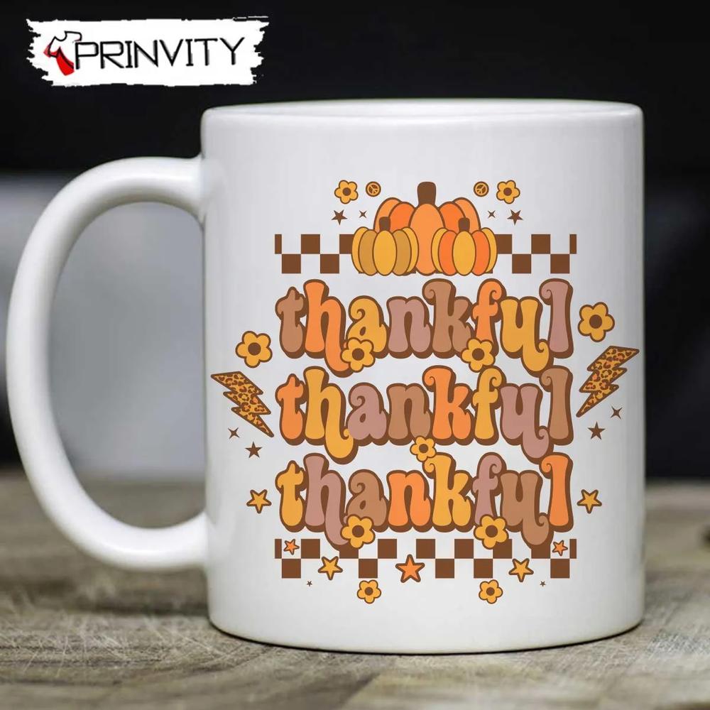 Thankful Pumpkin Mug Size 11oz 15oz Gift For Thanksgiving Prinvity 1 1