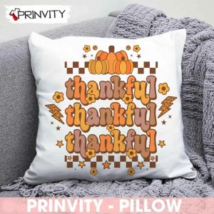 Thankful Pumpkin Pillow, Gift For Thanksgiving, Size 14''x14'', 16''x16'', 18''x18'', 20''x20'' - Prinvity