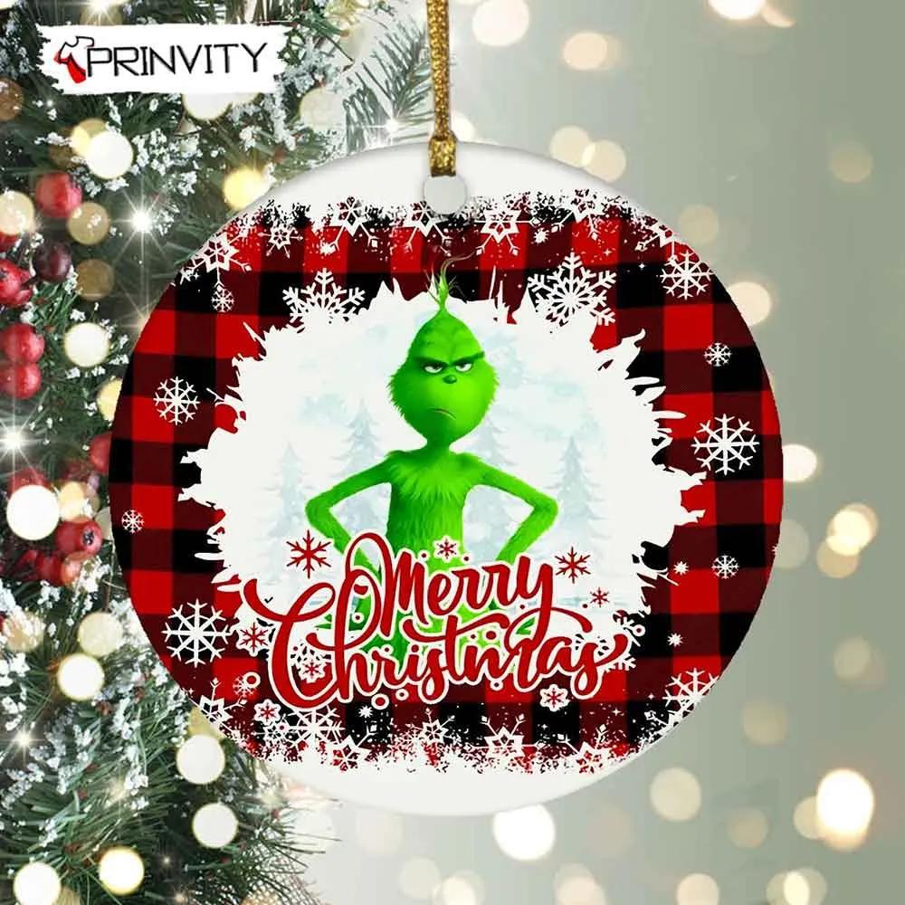 The Grinch Christmas 2022 Merry Christmas Ornaments Ceramic, Best Christmas Gifts For 2022, Happy Holidays - Prinvity