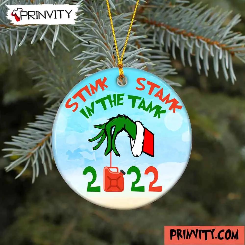 The Grinch Christmas 2022 Stink Stank Stunk Gasoline Inflation Gas Price Ornaments Ceramic, Best Christmas Gifts For 2022, Happy Holidays - Prinvity