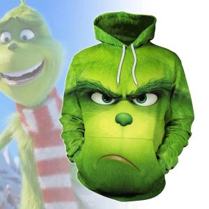 The Grinch Christmas 3D Hoodie All Over Printed, The Grinch Movie, The Grinch Stole Christmas, Gift For Christmas, Happy Holiday – Prinvity