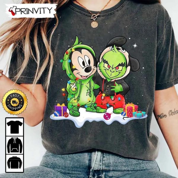 Grinch And Mickey Mouse Friends Sweatshirt, Disney Christmas, Grinch Whoville Christmas, Merry Grinch Xmas, Best Christmas Gifts For 2022, Unisex Hoodie, T-Shirt – Prinvity