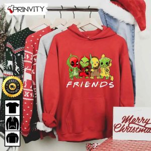 Friends Christmas The Grinch Deadpool And Baby Yoda Sweatshirt, Merry Grinch Xmas, Best Christmas Gifts For 2022, Unisex Hoodie, T-Shirt, Long Sleeve – Prinvity