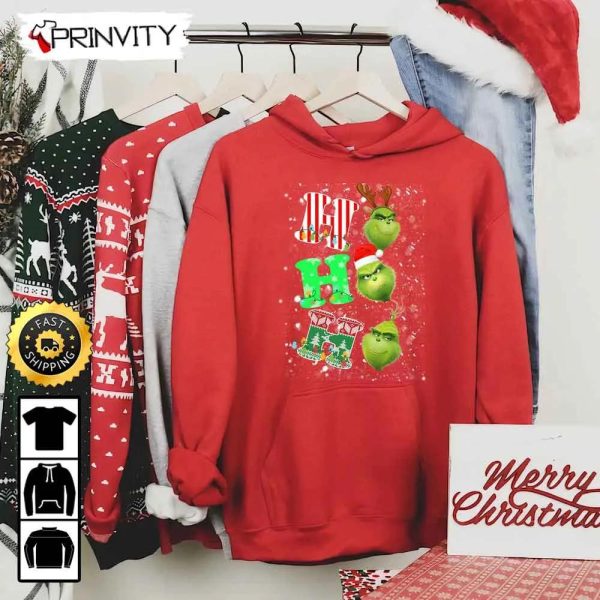 The Grinch Christmas Ho Ho Ho Sweatshirt, Merry Grinch Stole Xmas, Best Christmas Gifts For 2022, Unisex Hoodie, T-Shirt, Long Sleeve – Prinvity