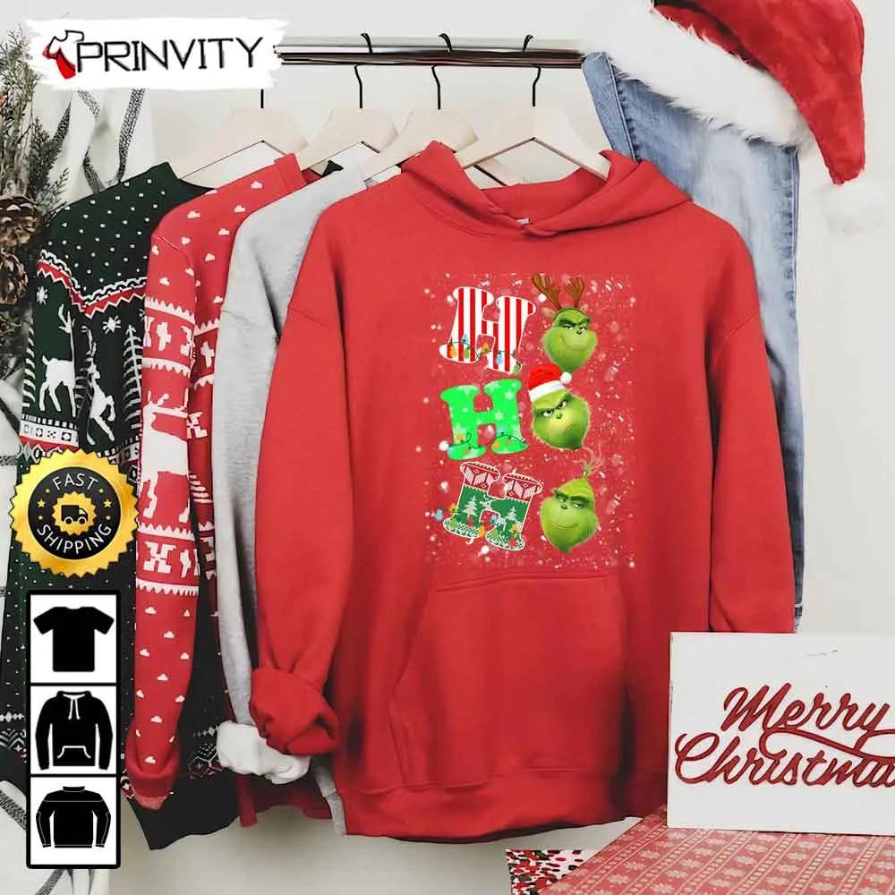 The Grinch Christmas Ho Ho Ho Sweatshirt, Merry Grinch Stole Xmas, Best Christmas Gifts For 2022, Unisex Hoodie, T-Shirt, Long Sleeve - Prinvity