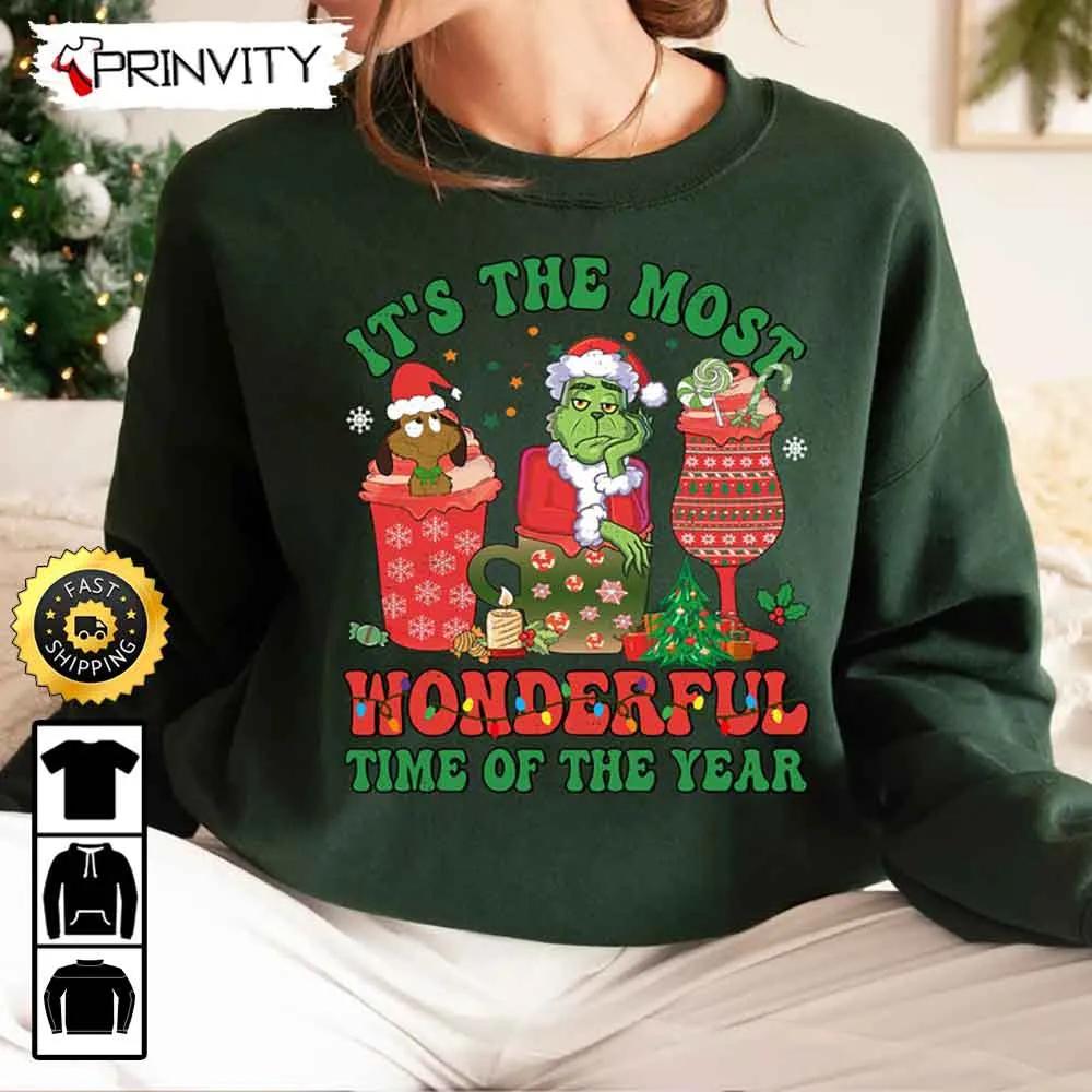 The Grinch Christmas It's The Most Wonderful Time of The Year Sweatshirt, Merry Grinch Stole Xmas, Best Christmas Gifts, Unisex Hoodie, T-Shirt, Long Sleeve - Prinvity