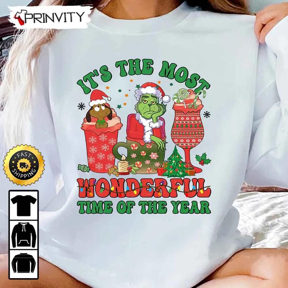 The Grinch Christmas It's The Most Wonderful Time of The Year Sweatshirt, Merry Grinch Stole Xmas, Best Christmas Gifts, Unisex Hoodie, T-Shirt, Long Sleeve - Prinvity