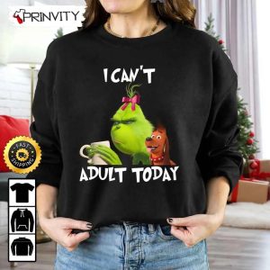 Grinch Bowtie And Max Dog I Can’t Adult Today Love Coffee Sweatshirt, Grinch Xmas 2022, Merry Grinch Xmas, Best Christmas Gifts For 2022, Unisex Hoodie, T-Shirt – Prinvity