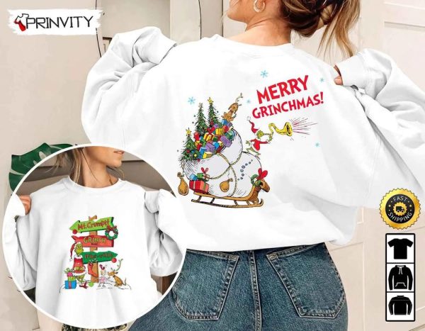 The Grinch Christmas Sweatshirt, Mt.Crumpit, Who-Ville, Grinch Road, Grinch Whoville Stole Xmas, Best Christmas Gifts For 2022, Unisex Hoodie, T-Shirt, Long Sleeve – Prinvity
