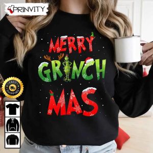 Merry Grinch Mas Sweatshirt, Santa Grinch Whoville Christmas, Merry Grinch Xmas 2022, Best Christmas Gifts For 2022, Unisex Hoodie, T-Shirt, Long Sleeve - Prinvity
