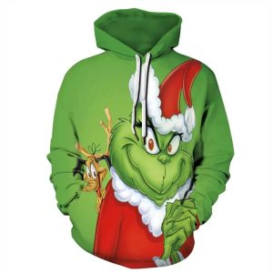 The Grinch Smile And Max Dog Christmas Unique 2022 3D Hoodie All Over Printed, The Grinch Movie, The Grinch Stole Christmas, Gift For Christmas, Happy Holiday - Prinvity