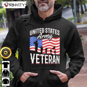 United States Army Veteran Hoodie, 4Th Of July, Thank You For Your Service Patriotic Veterans Day, Unisex Sweatshirt, T-Shirt, Long Sleeve - Prinvity