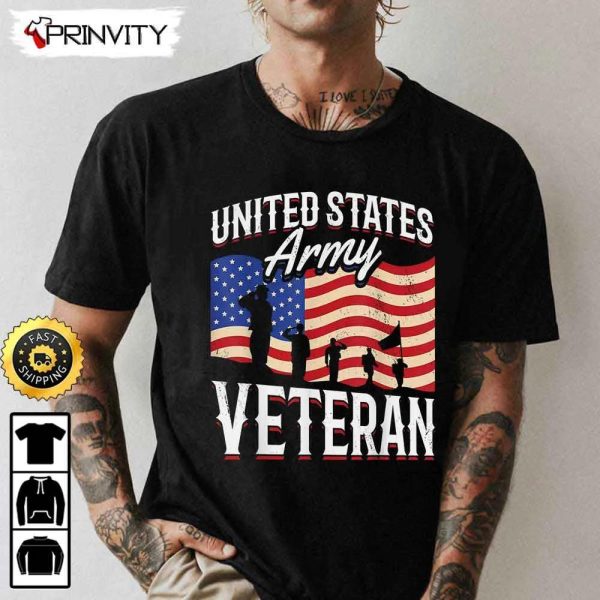 United States Army Veteran Hoodie, 4Th Of July, Thank You For Your Service Patriotic Veterans Day, Unisex Sweatshirt, T-Shirt, Long Sleeve – Prinvity