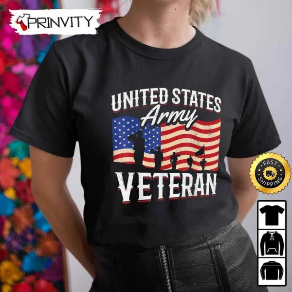 United States Army Veteran Hoodie, 4Th Of July, Thank You For Your Service Patriotic Veterans Day, Unisex Sweatshirt, T-Shirt, Long Sleeve – Prinvity