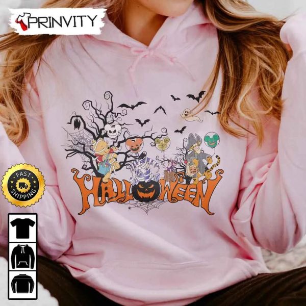 Winnie The Pooh Halloween Pumpkin Balloons Boo Crew Sweatshirt, Walt Disney, Gift For Halloween, Unisex Hoodie, T-Shirt, Long Sleeve – Prinvity