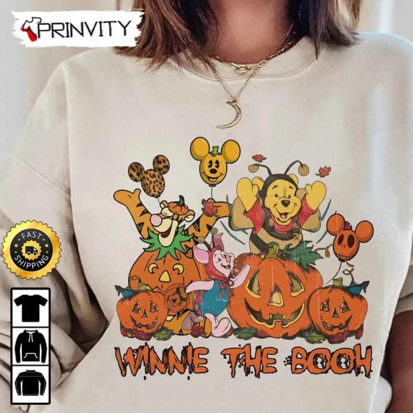 Winnie The Pooh Happy Halloween Pumpkin Sweatshirt, Walt Disney, Gift For Halloween, Unisex Hoodie, T-Shirt, Long Sleeve – Prinvity