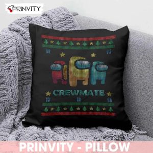 Among Us Crewmate Pillow, Best Christmas Gifts 2022, Merry Christmas, Happy Holidays, Size 14”x14”, 16”x16”, 18”x18”, 20”x20” - Prinvity
