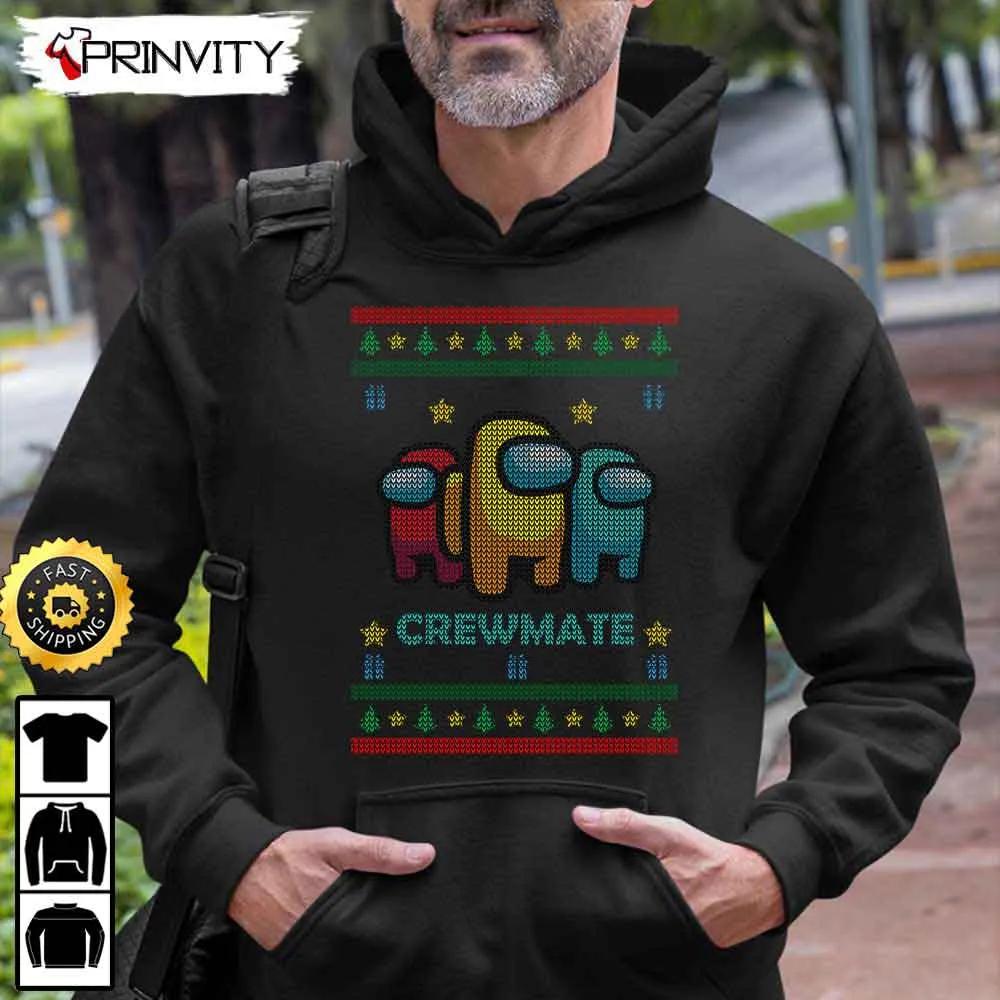 Among Us Crewmate Ugly Sweatshirt, Best Christmas Gifts 2022, Merry Christmas, Happy Holidays, Unisex Hoodie, T-Shirt, Long Sleeve - Prinvity
