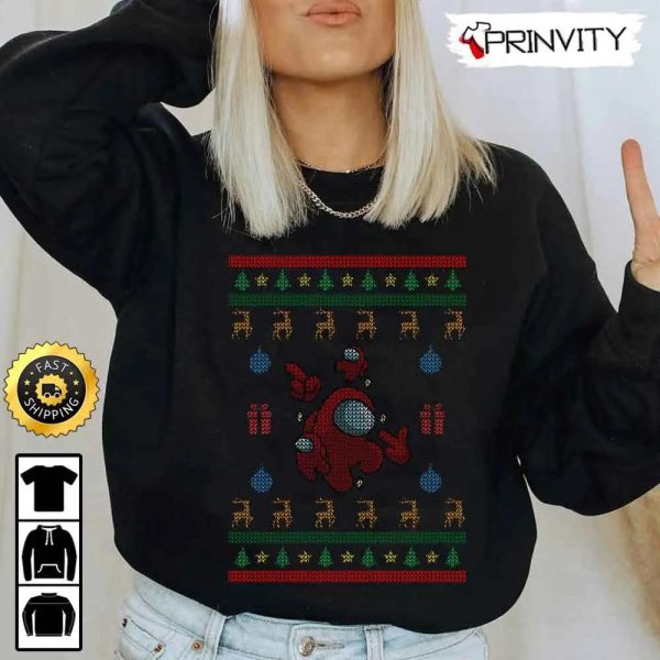 Among Us Ugly Sweatshirt, Best Christmas Gifts 2022, Merry Christmas, Happy Holidays, Unisex Hoodie, T-Shirt, Long Sleeve – Prinvity