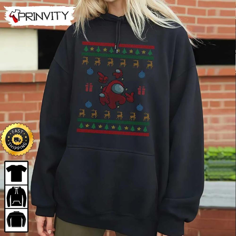Among Us Ugly Sweatshirt, Best Christmas Gifts 2022, Merry Christmas, Happy Holidays, Unisex Hoodie, T-Shirt, Long Sleeve - Prinvity