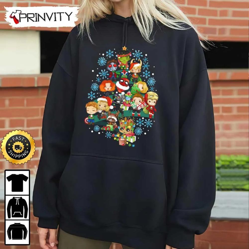 Avengers Christmas Sweatshirt, Best Christmas Gift For Marvel Movie Fans, Merry Christmas, Happy Holidays, Unisex Hoodie, T-Shirt, Long Sleeve - Prinvity